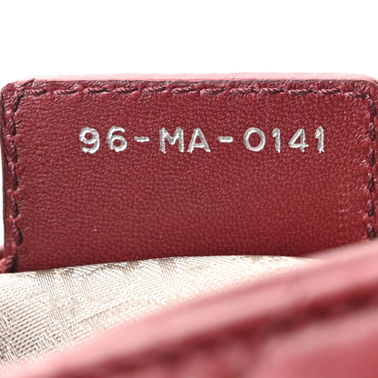 Christian Dior Lambskin Cannage Medium Lady Dior Burgundy 7 of 10