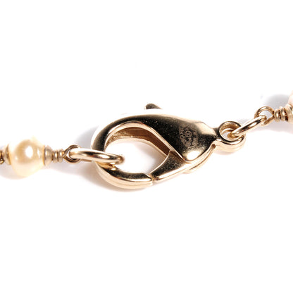 Chanel Swarovski Crystal CC Feather Pearl Necklace 6 of 7