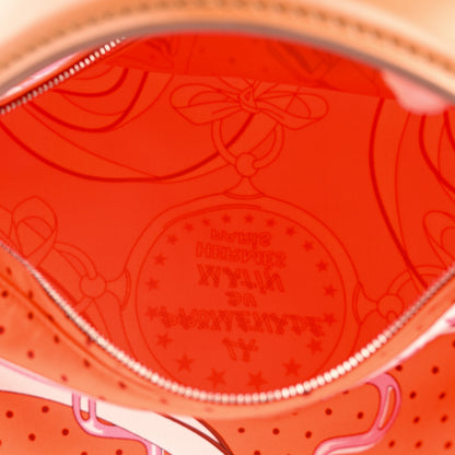 Hermes Silk Balusoie Vache Hunter La Promenade du Matin Bandana Bag Orange Poppy Fauve 5 of 9