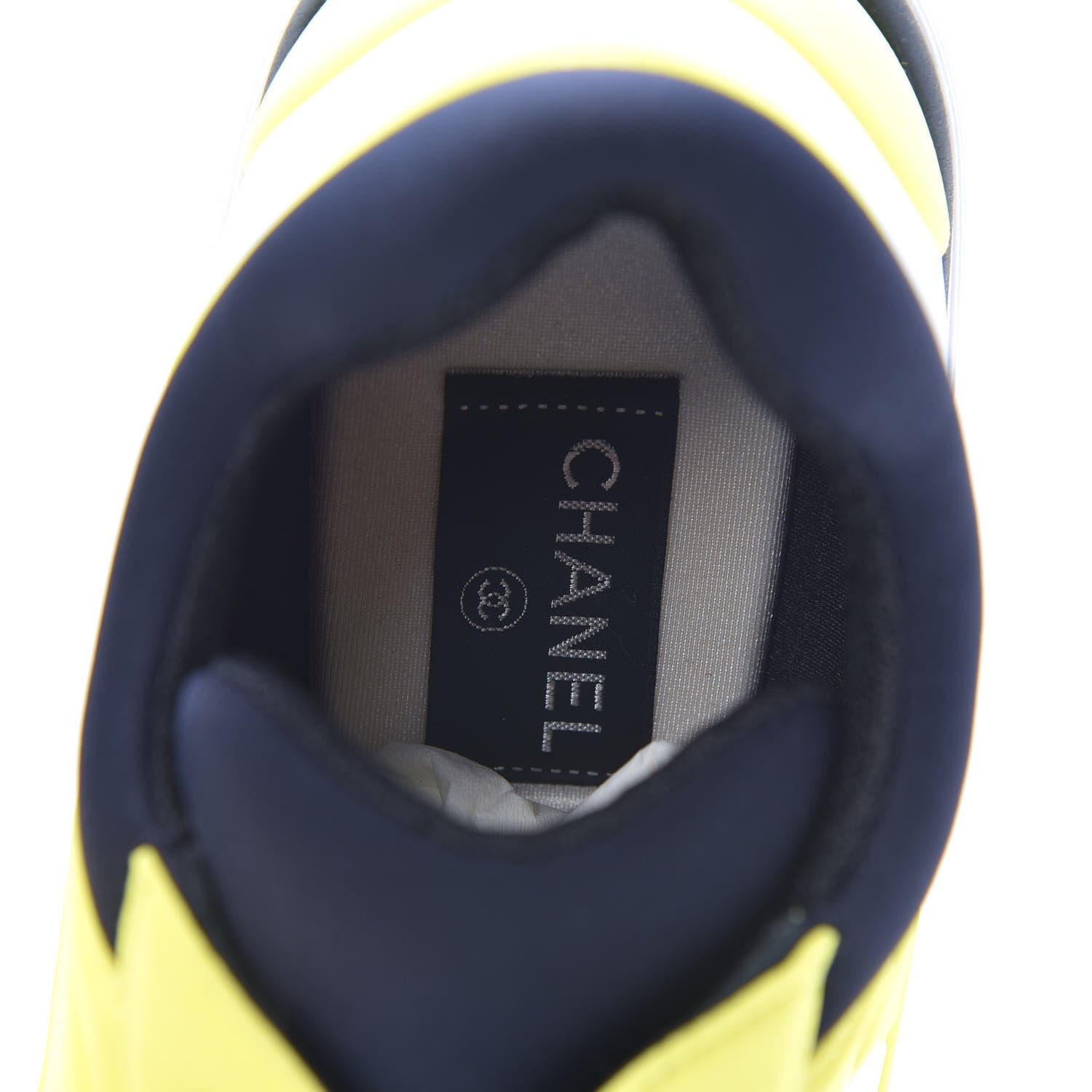Chanel Lycra Fabric CC Sneakers 42 Yellow 6 of 7