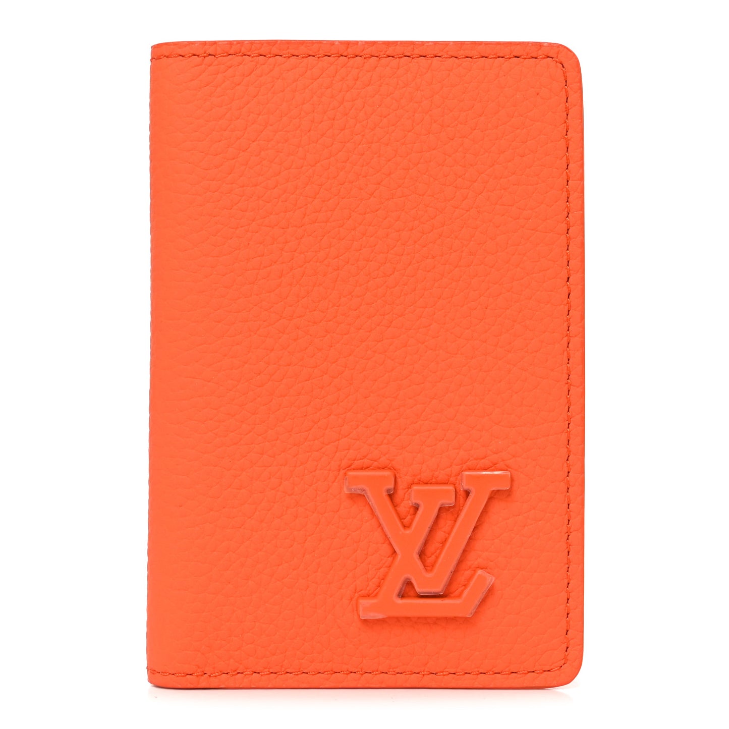 Grained Calfskin Aerogram Pocket Organizer Orange