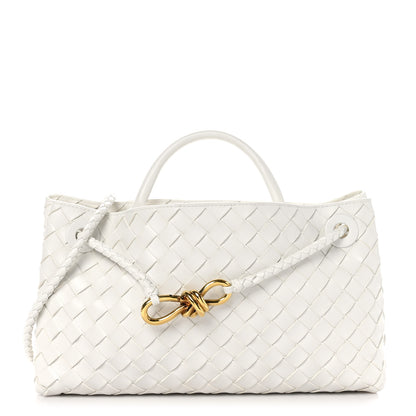 Bottega Veneta Nappa Intrecciato Small East West Andiamo Shoulder Bag White 1 of 10