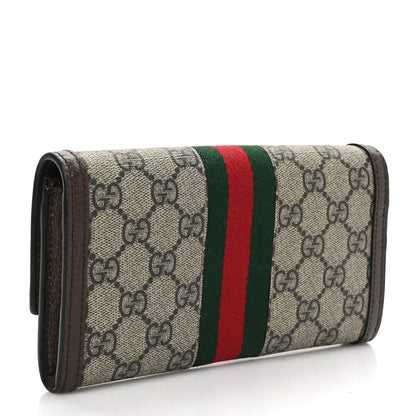 Gucci GG Supreme Monogram Web Ophidia Continental Wallet Brown 3 of 7