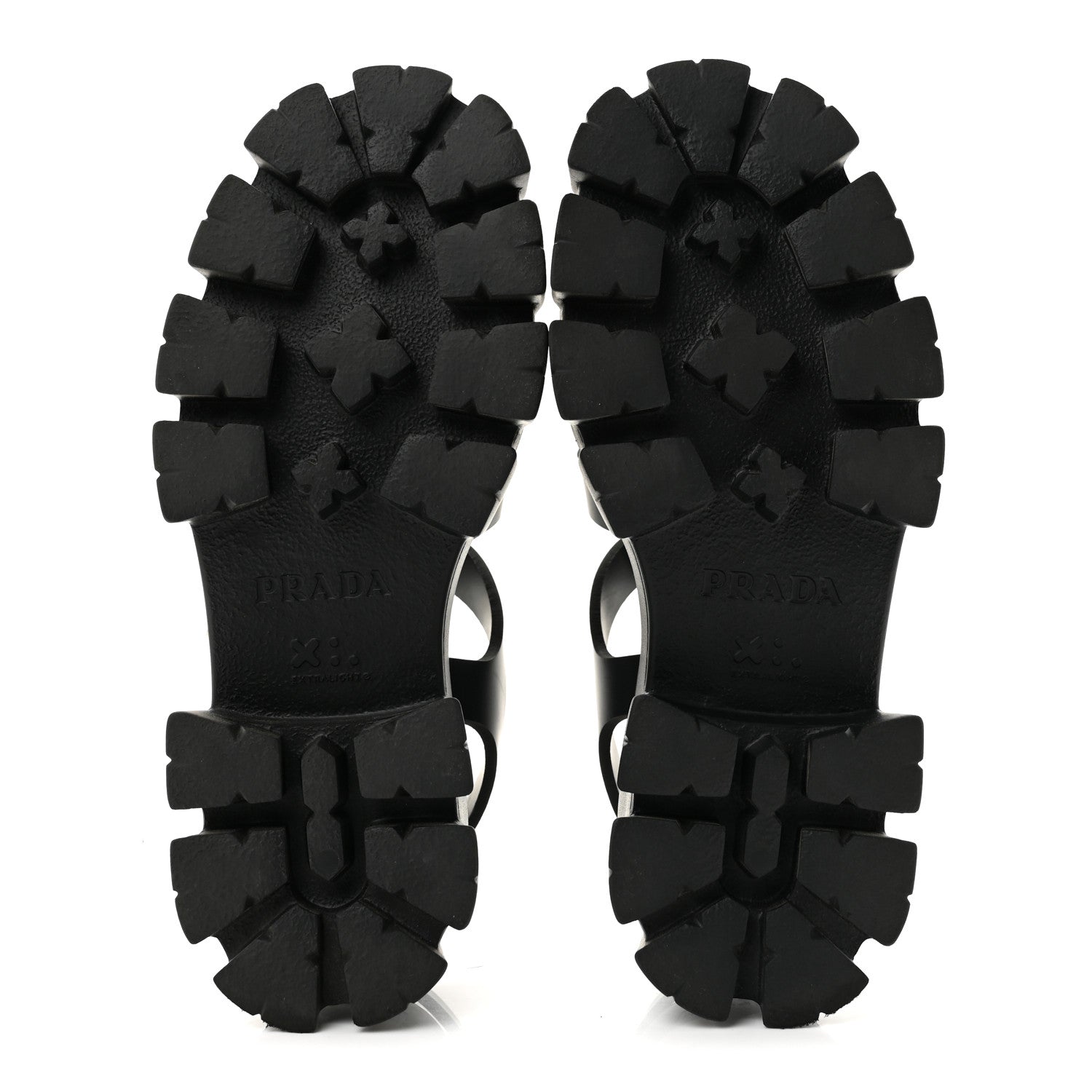Prada Foam Rubber Triangle Logo Monolith 55mm Cage Sandals 38 Black 7 of 11