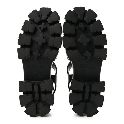 Prada Foam Rubber Triangle Logo Monolith 55mm Cage Sandals 38 Black 7 of 11