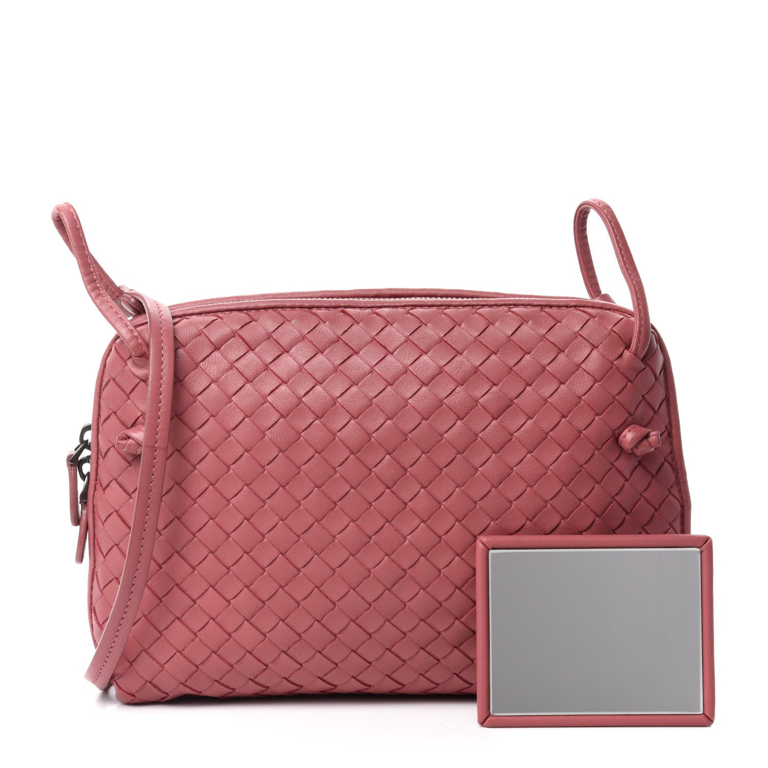 Bottega Veneta Nappa Intrecciato Nodini Crossbody Messenger Rose Pink 3 of 12