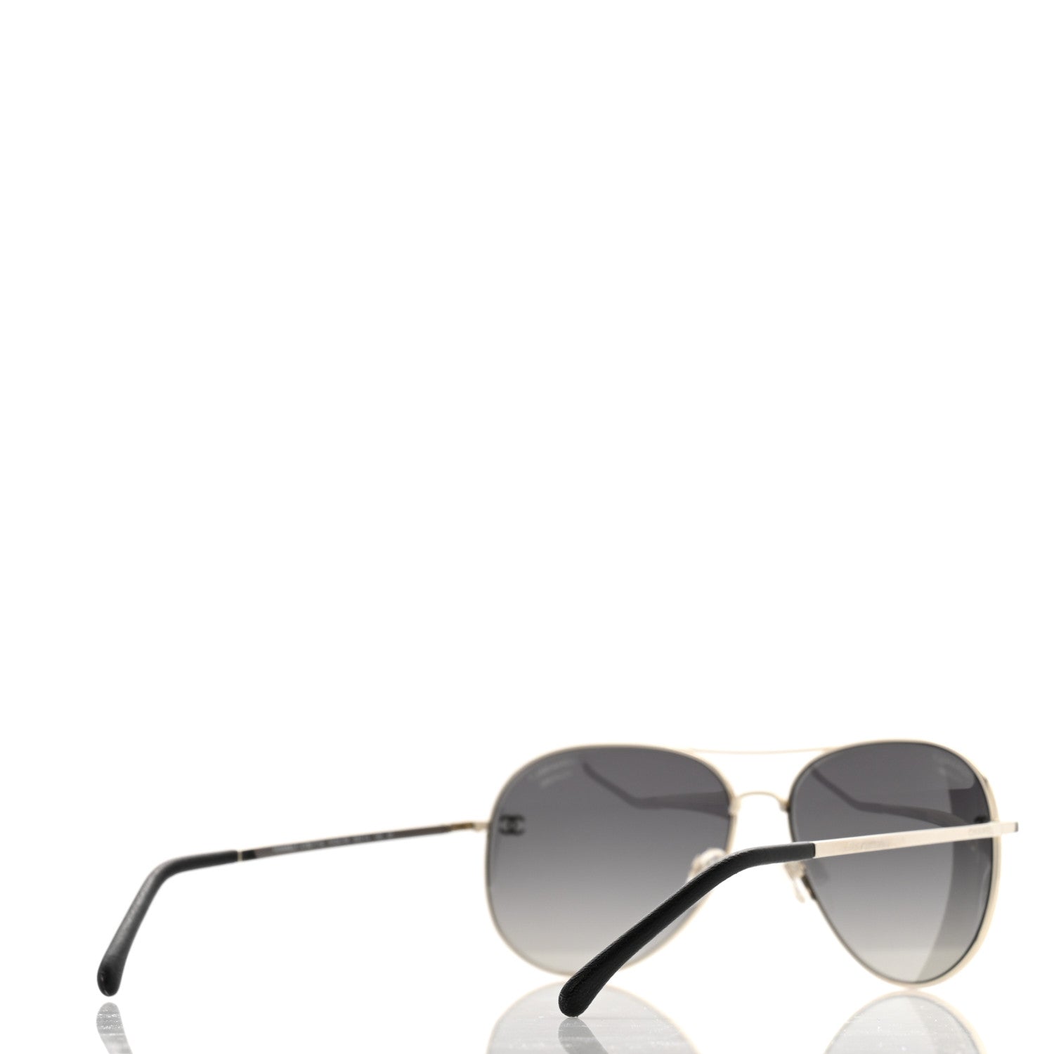 Chanel Metal Polarized CC Aviator Sunglasses 4189-T-Q Silver 4 of 8