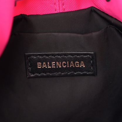 Balenciaga Recycled Sport Nylon Logo Embroidered Wheel Drawstring Bucket Bag XS Fuchsia Black 6 of 9