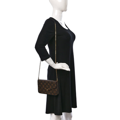 Louis Vuitton Monogram Pochette Felicie Chain Wallet Fuchsia 2 of 10