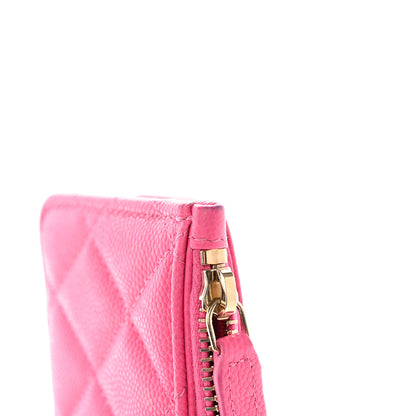 Chanel Caviar Quilted Flap Zip Card Holder Dark Pink 11 of 17