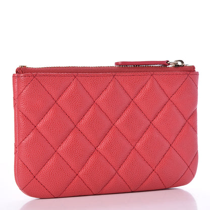 Chanel Caviar Quilted Small Cosmetic Case Dark Pink 2 of 10
