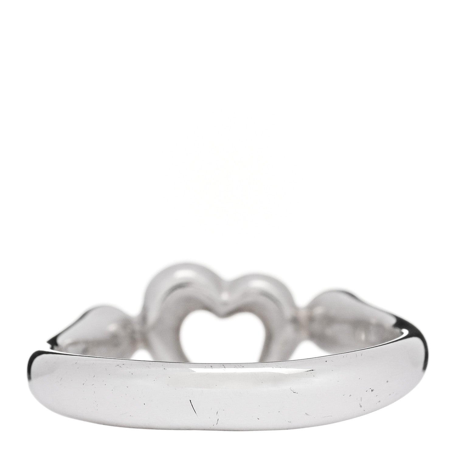 Tiffany Sterling Silver Diamond Elsa Peretti Open Heart Ring 57 8 3 of 5