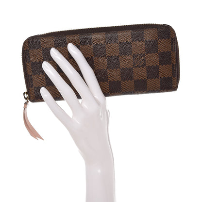 Louis Vuitton Damier Ebene Clemence Wallet Rose Ballerine 2 of 9