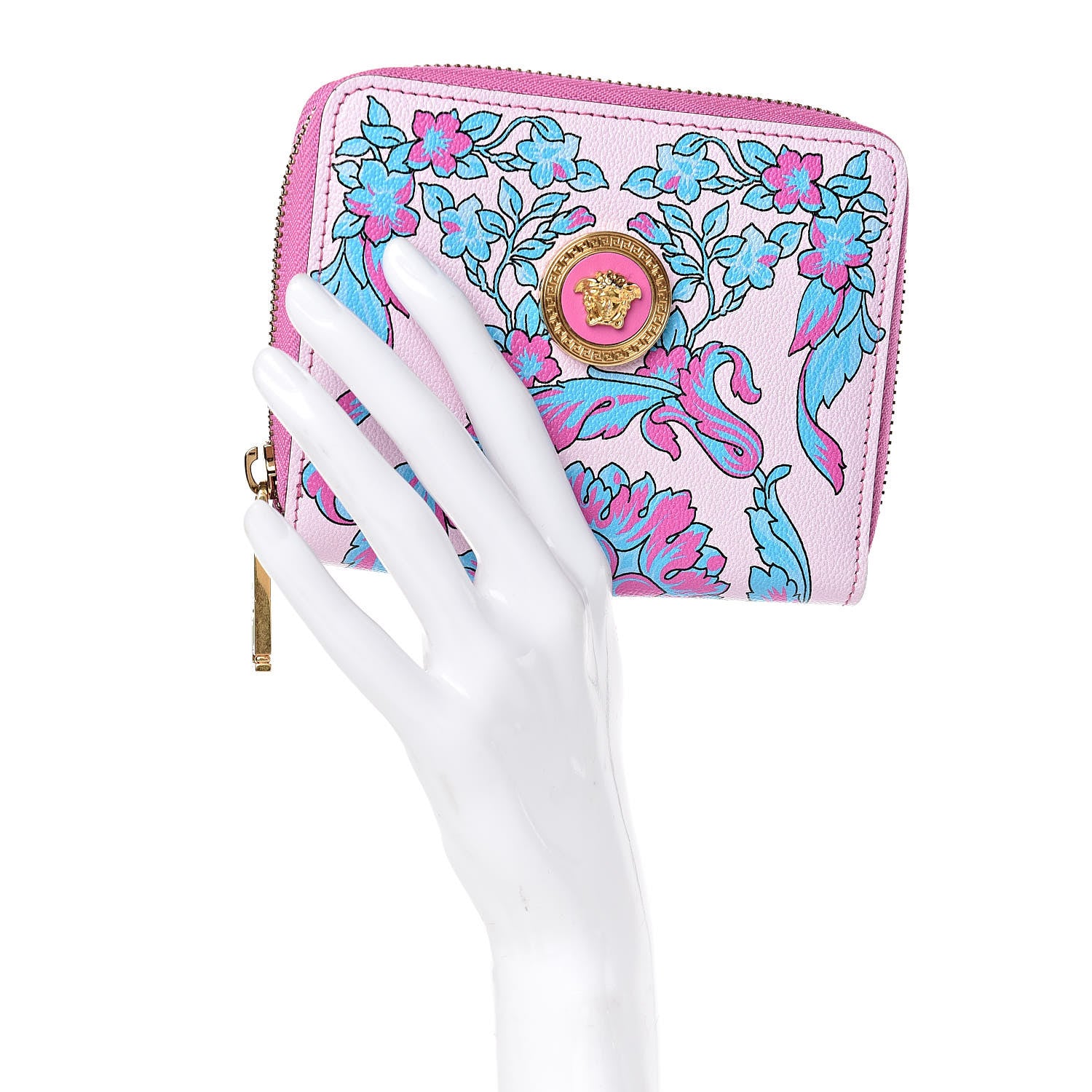 Versace Calfskin Voyage Barocco Print Zip Around Wallet Multicolor 2 of 7