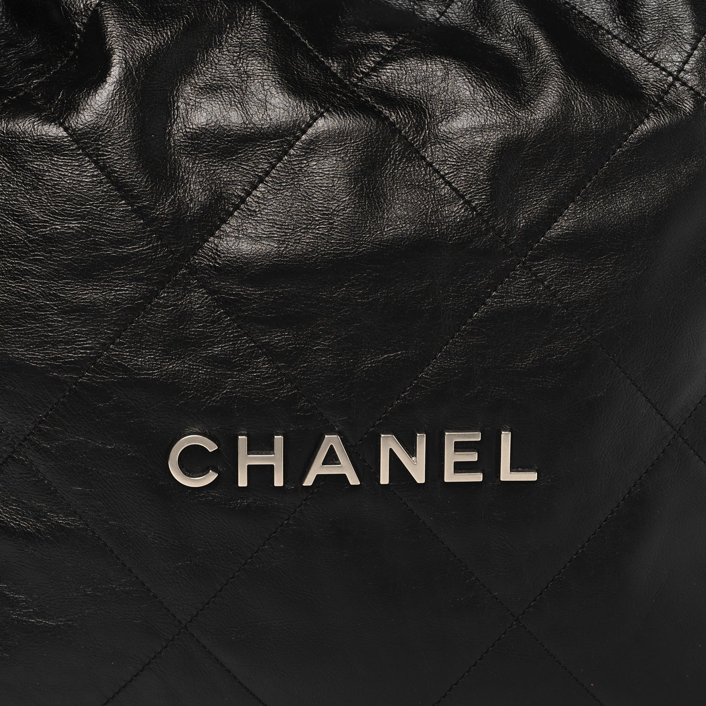 Shiny Calfskin Quilted Chanel 22 Black