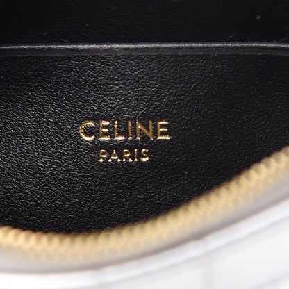 Celine Laminated Calfskin Quilted C Charm Coin Card Pouch Silver 6 of 7