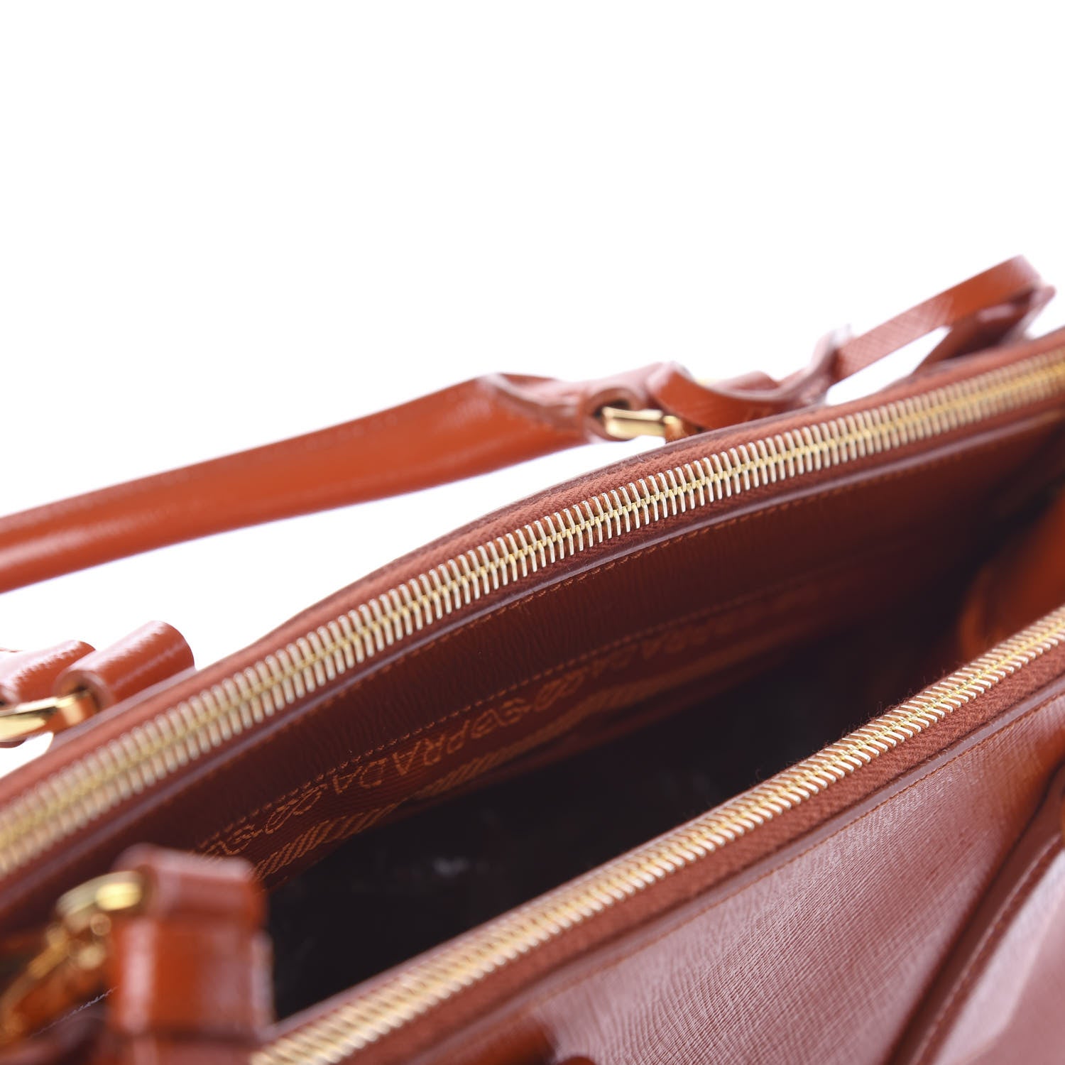 Prada Saffiano Vernice Medium Galleria Double Zip Tote Papaya 13 of 19