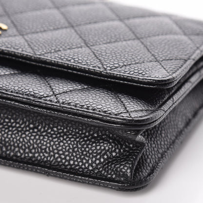 Chanel Caviar Quilted Wallet On Chain WOC Black 10 of 11