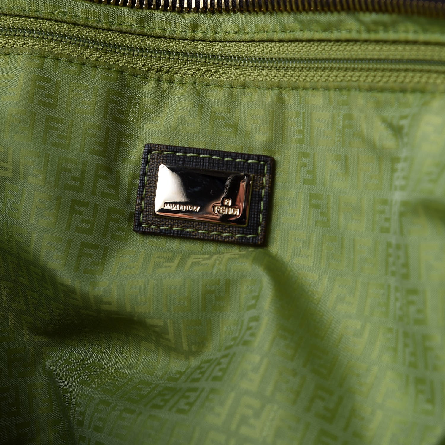 Fendi Zucca Spalmati Medium Roll Tote Tobacco Green 8 of 10