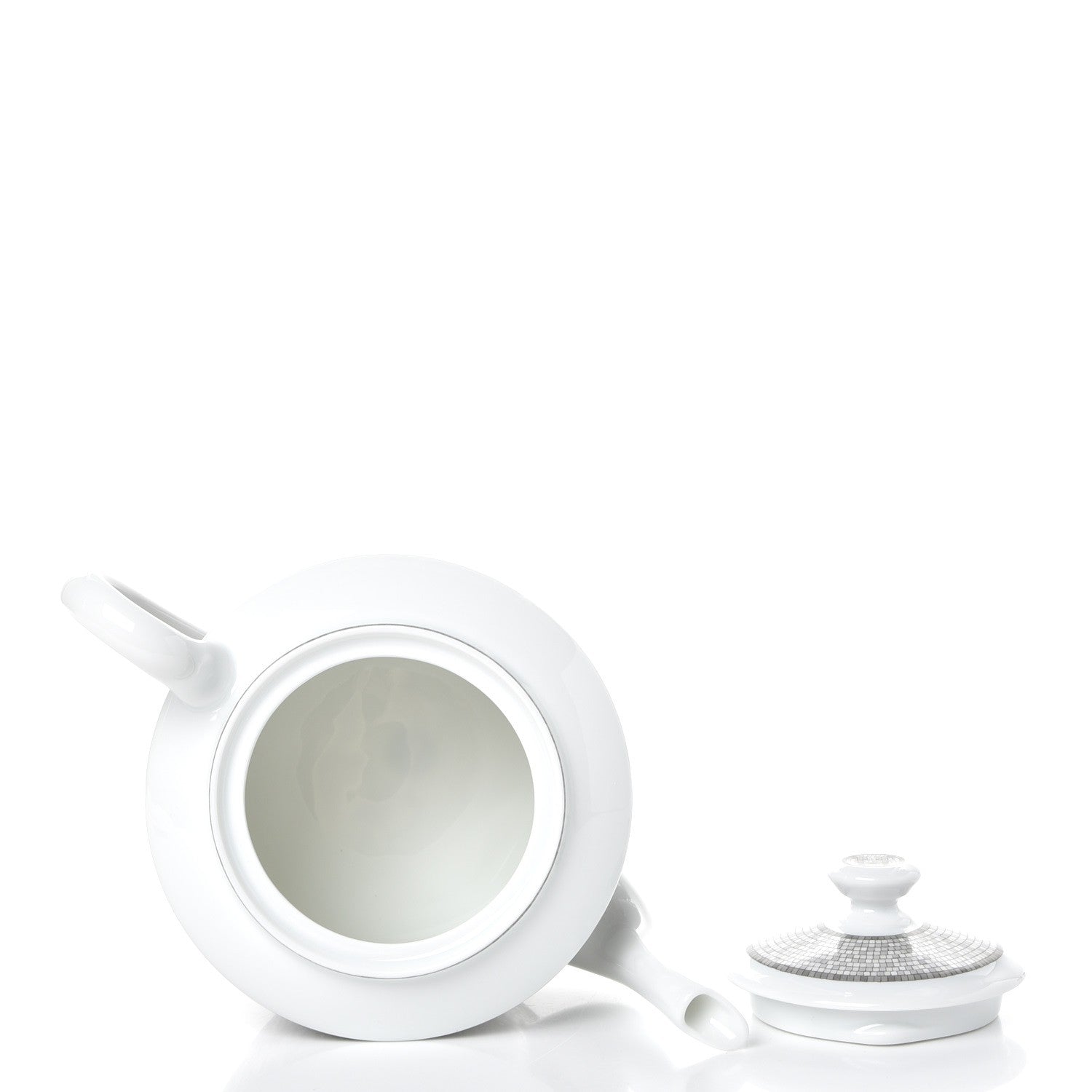 Hermes Porcelain Mosaique Au 24 Platine Coffee/Tea Pot Platinum 6 of 10