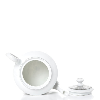 Hermes Porcelain Mosaique Au 24 Platine Coffee/Tea Pot Platinum 6 of 10