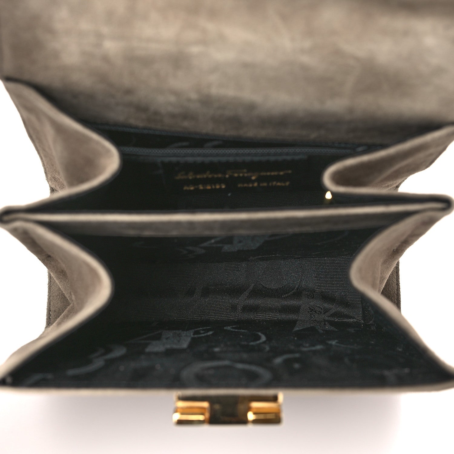 Salvatore Ferragamo Suede Gancini 2-Way Top Handle Bag Taupe 5 of 11