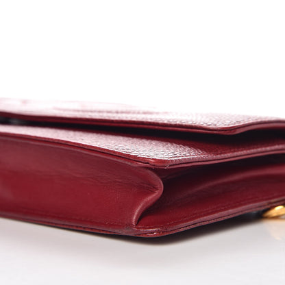 Chanel Caviar Timeless CC Wallet On Chain WOC Red 11 of 12