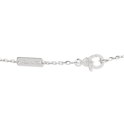Van Cleef & Arpels 18K White Gold Diamond Guilloche Vintage Alhambra Pendant Necklace 5 of 6