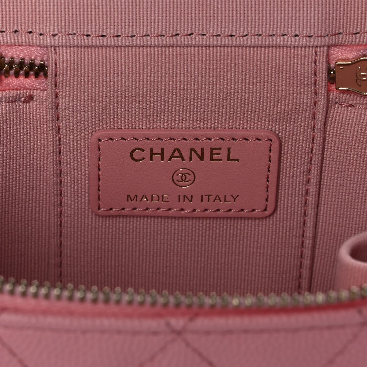 Chanel Caviar Quilted Mini Vanity Case With Chain Pink 5 of 9