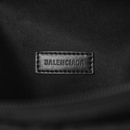 Balenciaga Twill Nylon Allover Logo Explorer Beltpack Black White 6 of 6