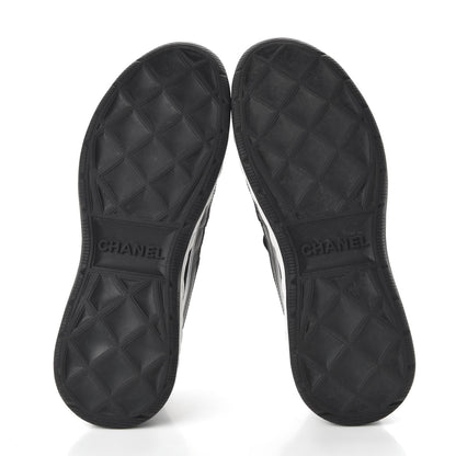 Chanel Fabric Calfskin Suede CC Sneakers 39 Black 5 of 9