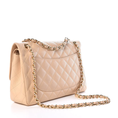 Chanel Caviar Quilted Jumbo Double Flap Beige Clair 3 of 10