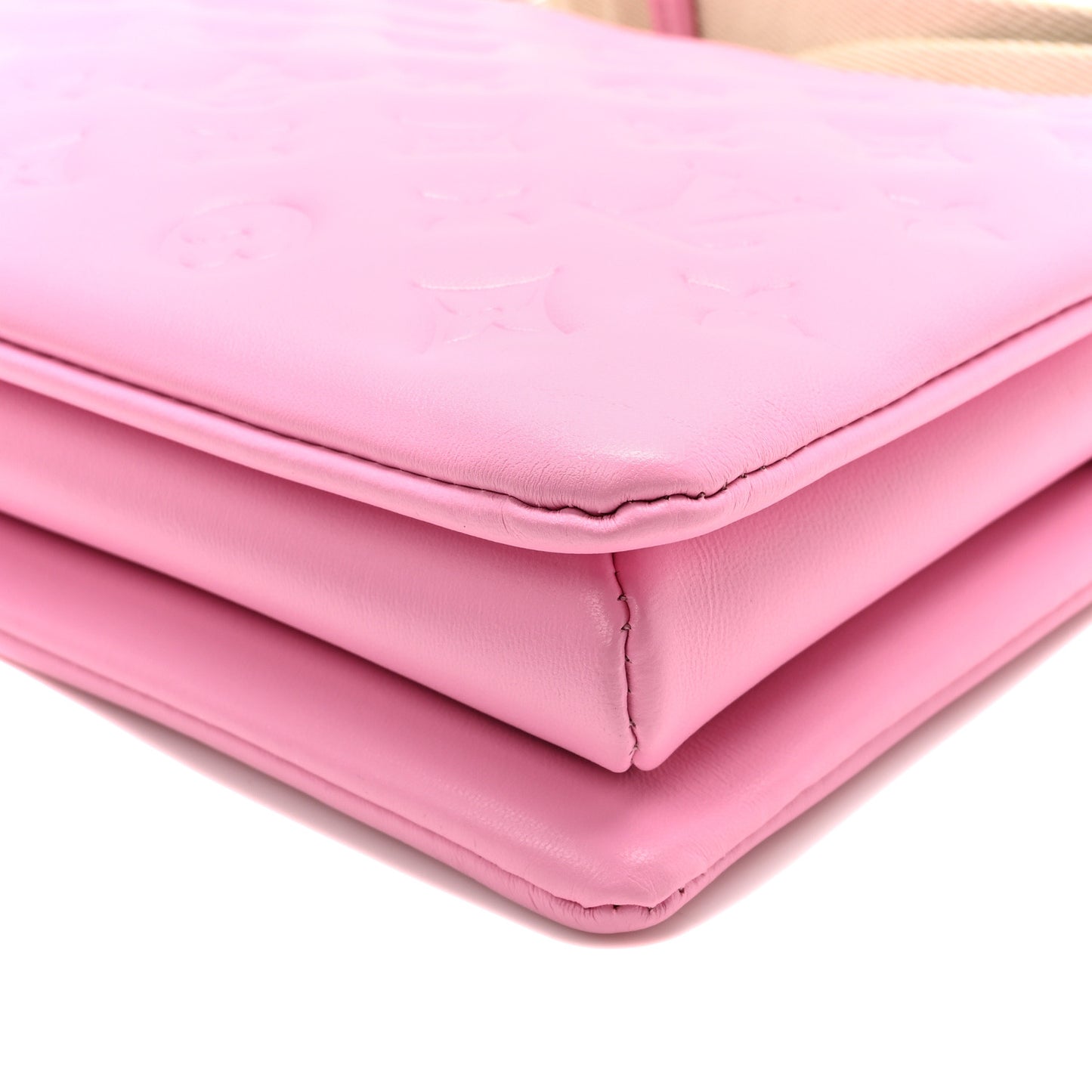 Lambskin Embossed Monogram Coussin PM Rose Bonbon