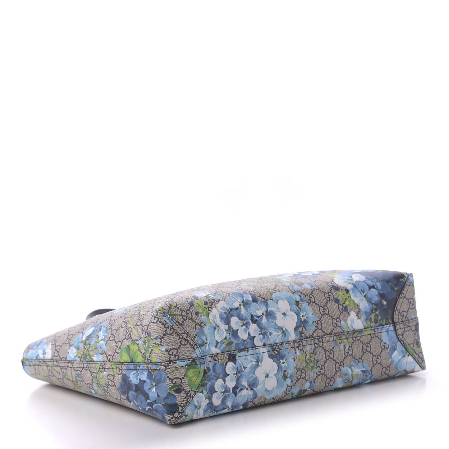 GG Supreme Monogram Blooms Medium Reversible Tote Beige Blue Navy