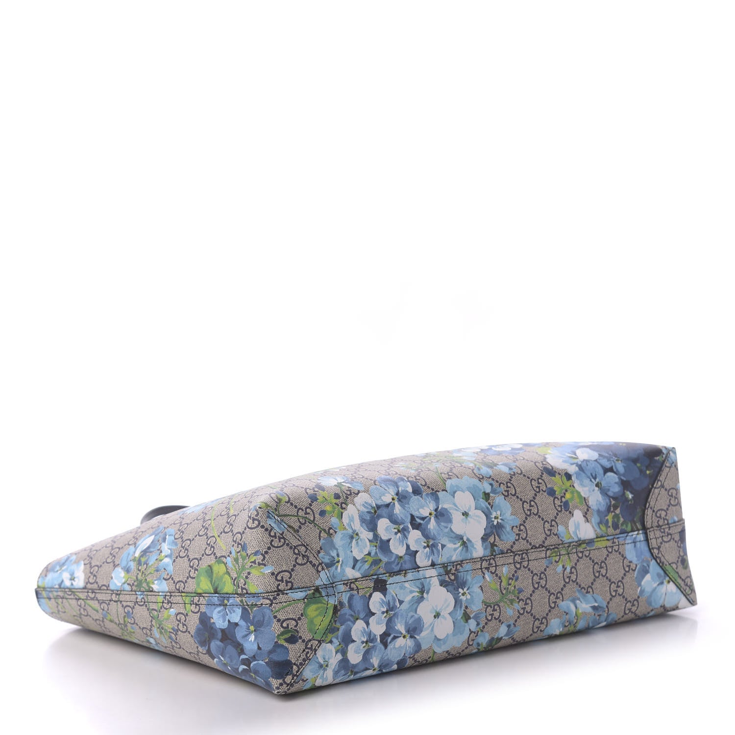 Gucci GG Supreme Monogram Blooms Medium Reversible Tote Beige Blue Navy 4 of 17