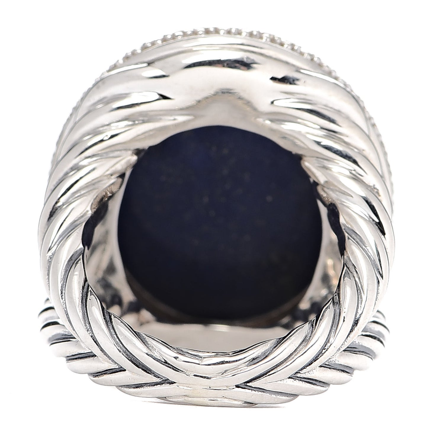 Sterling Silver Diamond Lapis Lazuli Signature Oval Ring 55 7.25