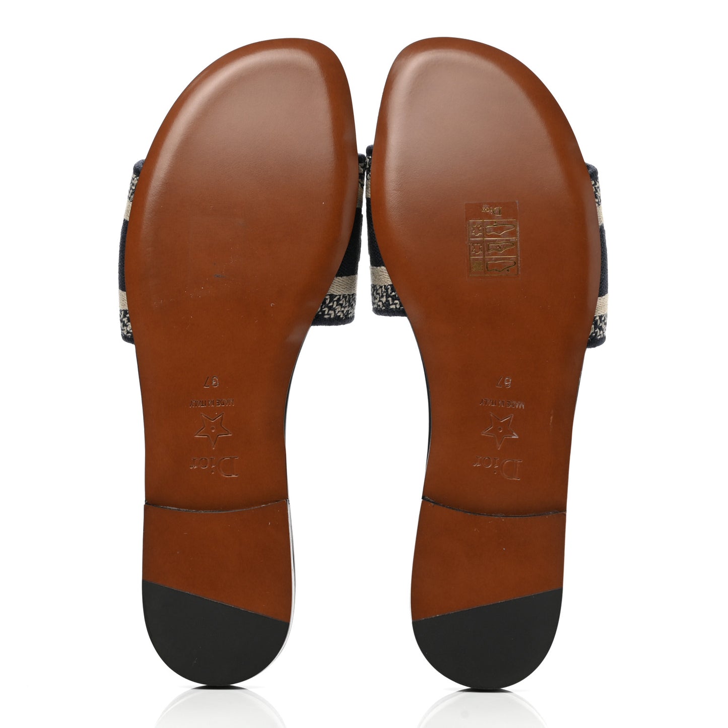 Canvas Embroidered Dway Mules Slide Sandals 37 Deep Blue