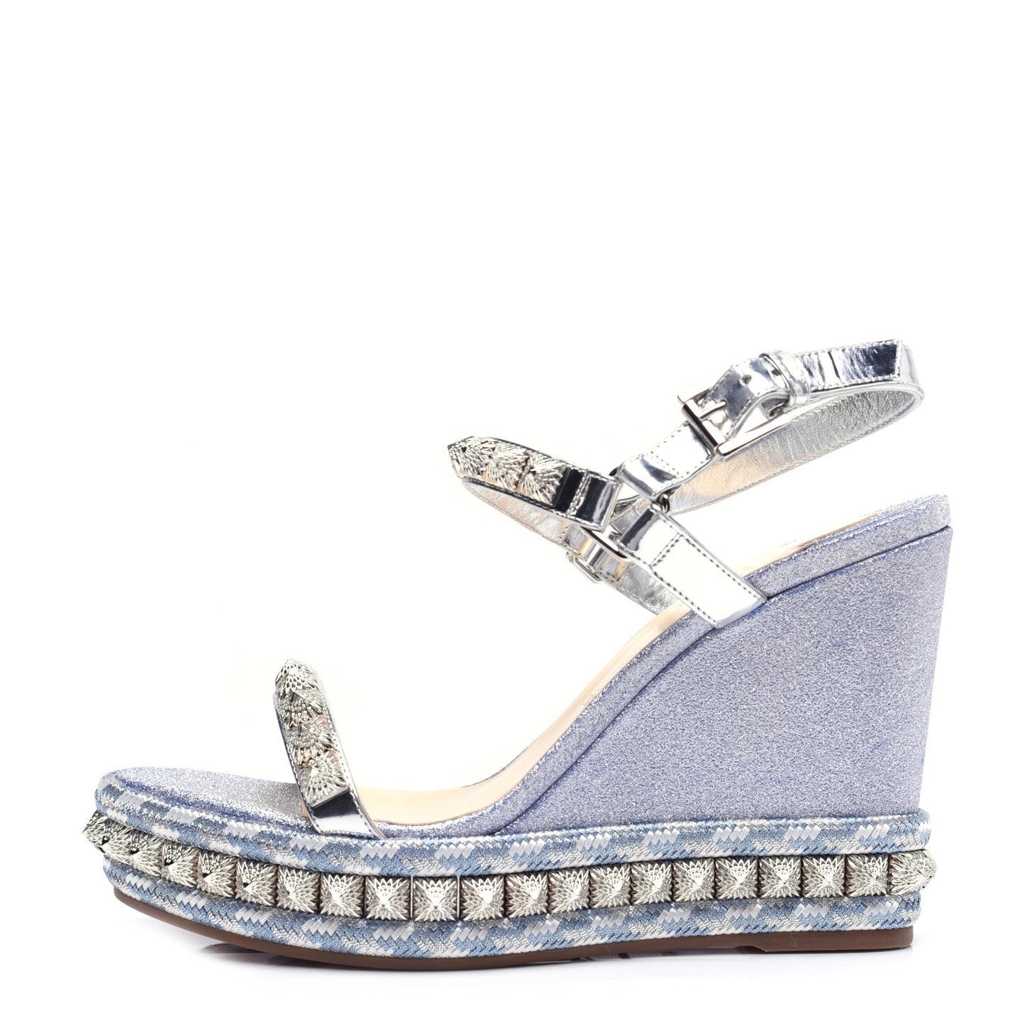 Mini Glitter Pira Ryad 110 Wedge Sandals 40 Silver