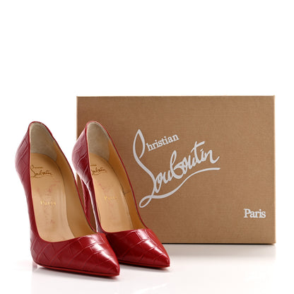 Christian Louboutin Calfskin Alligator Embossed So Kate 120 Pumps 38.5 Loubi 8 of 8
