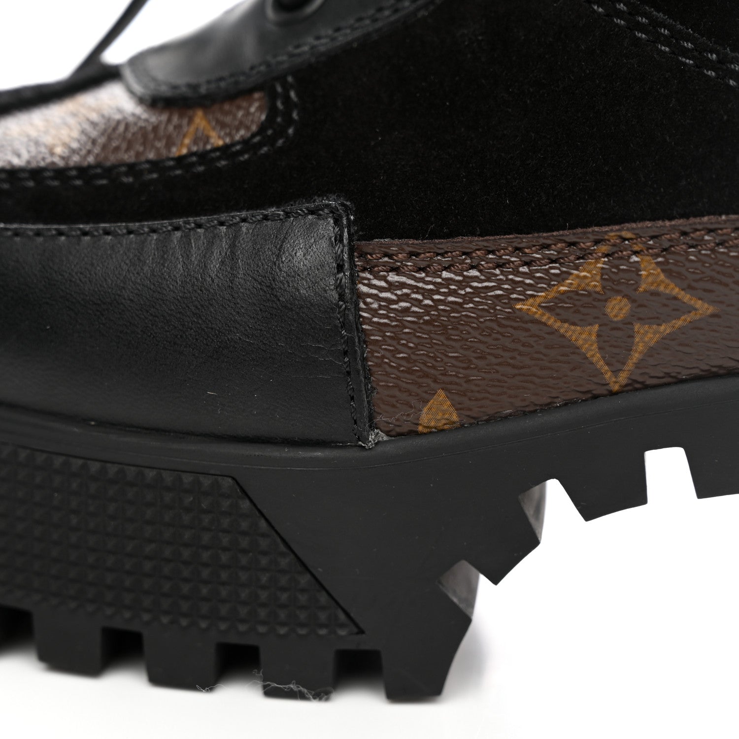 Louis Vuitton Suede Calfskin Monogram Laureate Platform Desert Boots 39 Black 9 of 11