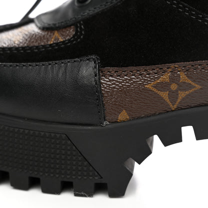 Louis Vuitton Suede Calfskin Monogram Laureate Platform Desert Boots 39 Black 9 of 11