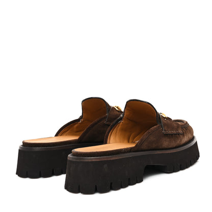 Gucci Suede Horsebit Platform Mules 39.5 Washed Brown 5 of 10
