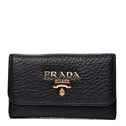 Prada Vitello Grain 6 Key Holder Black 1 of 6