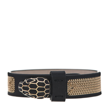 Bulgari Leather Serpenti Forever Bracelet Black 1 of 4