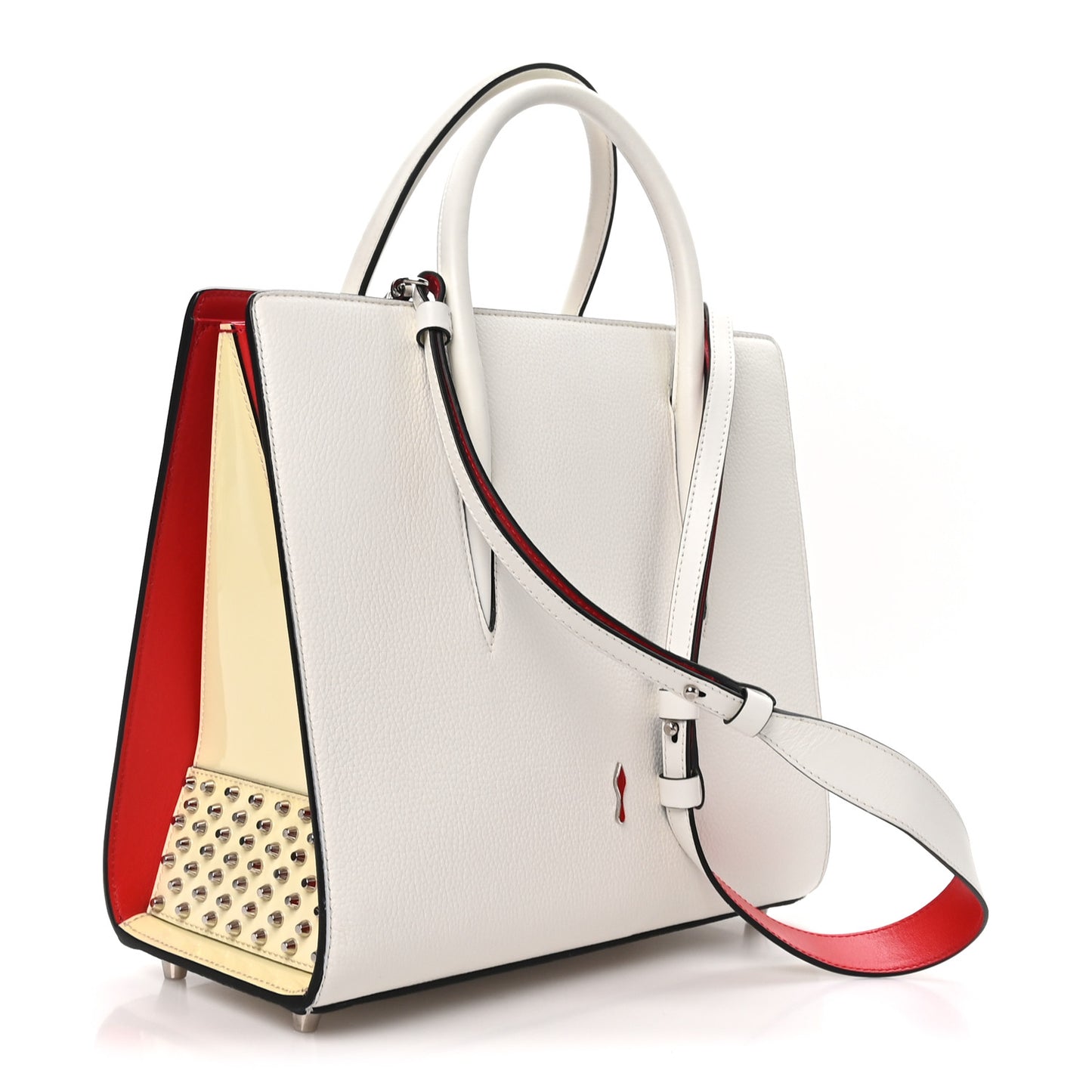 Calfskin Empire Studded Medium Paloma Snow