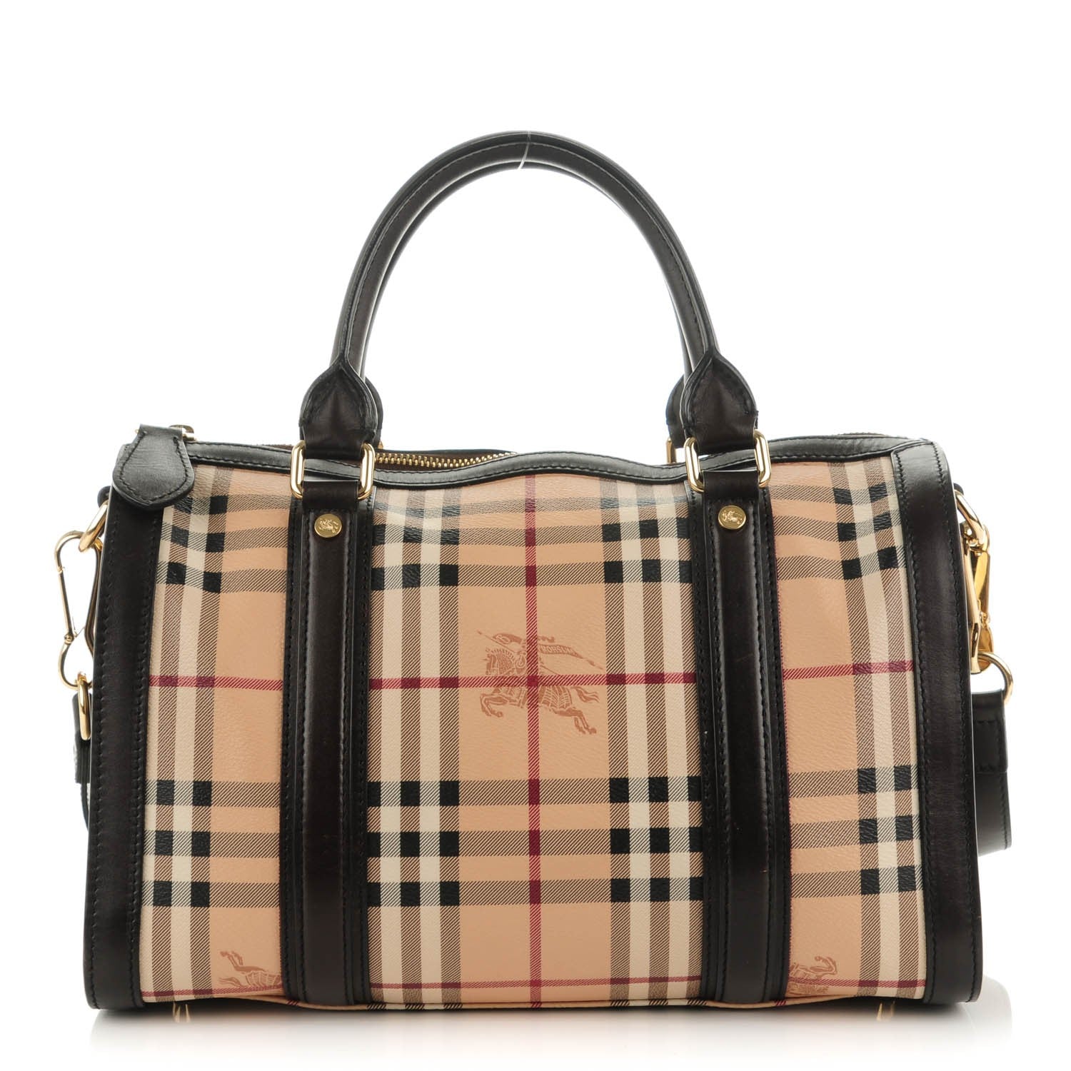 Burberry Haymarket Check Medium Alchester Bowling Bag Chocolate 1 of 8