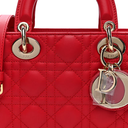 Christian Dior Lambskin Cannage Medium Lady D-Joy Flame Scarlet 7 of 9