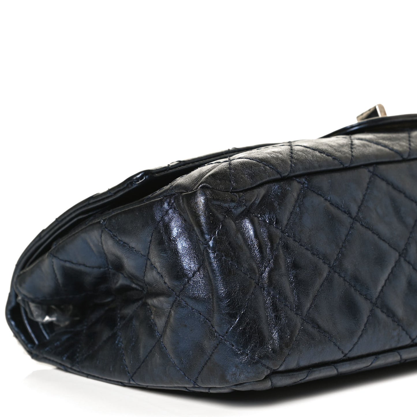 Metallic Aged Calfskin Quilted 2.55 Reissue 227 Flap Blue