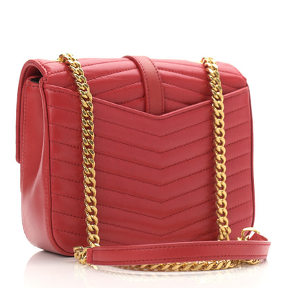 Saint Laurent Lambskin Matelasse Chevron Monogram Small Sulpice Bag Red 3 of 11