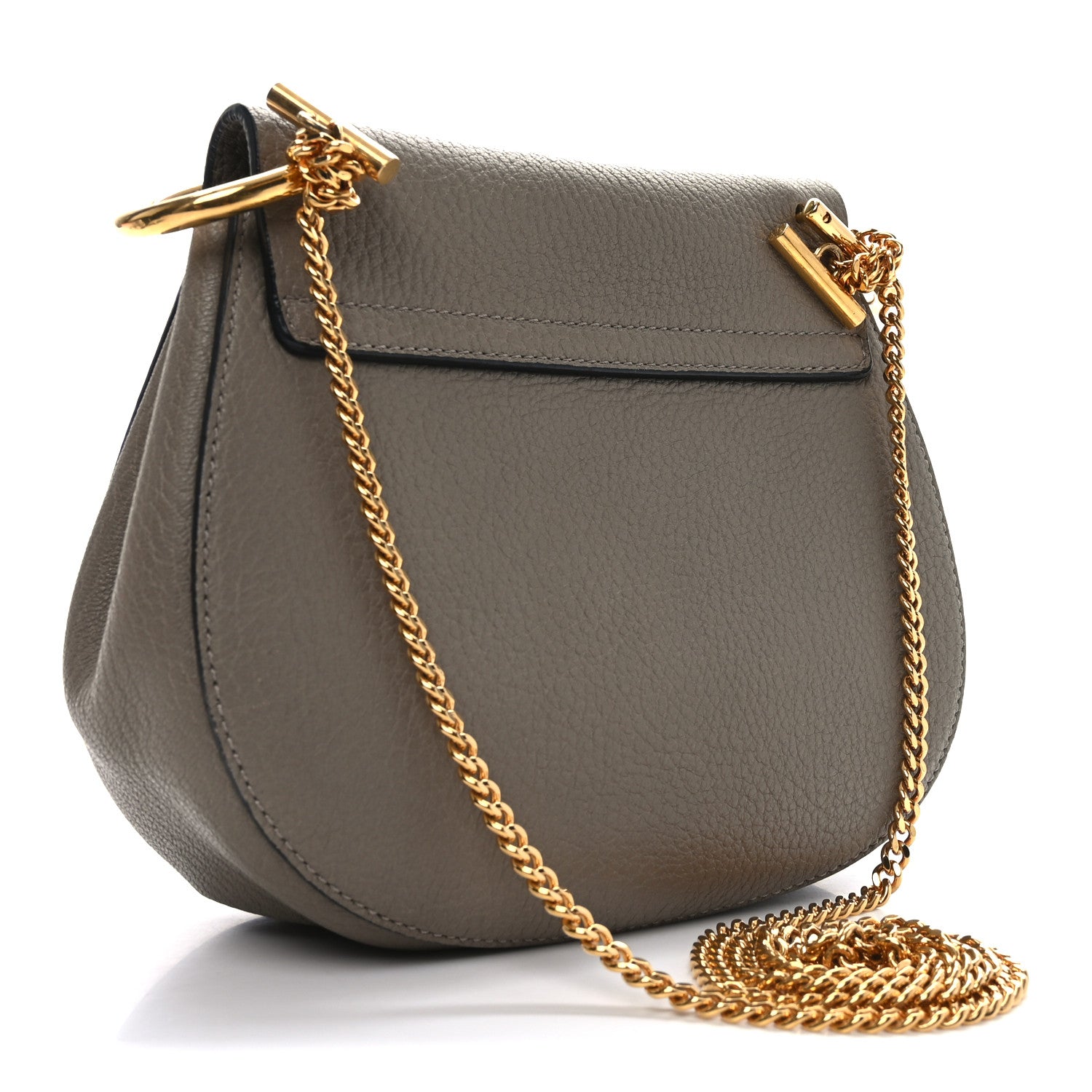 Chloe Grained Lambskin Mini Drew Shoulder Bag Motty Grey 3 of 9